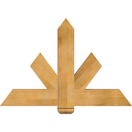 Ekena Millwork Kennewick Rough Sawn Timber Gable Bracket, Western Red Cedar, 48"W x 32"H x 4"D x 6"F, 16/12 Pitch GBW048X32X0406KEN00RWR